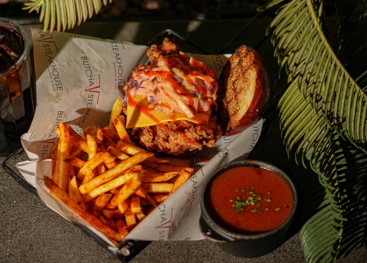 Chili chicken burger